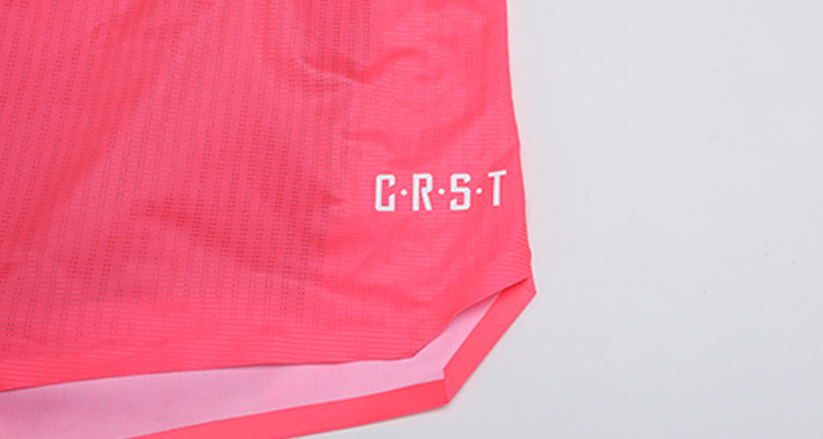 pink running shorts